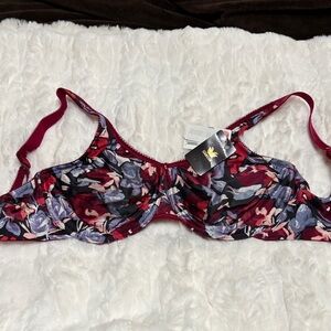 Wacoal Floral Underwire Bra - Red and Purple